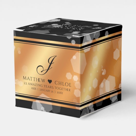 Elegant 7e 22e 49e Copper Wedding Jubileum Bedankdoosjes (Voorkant Zijde)