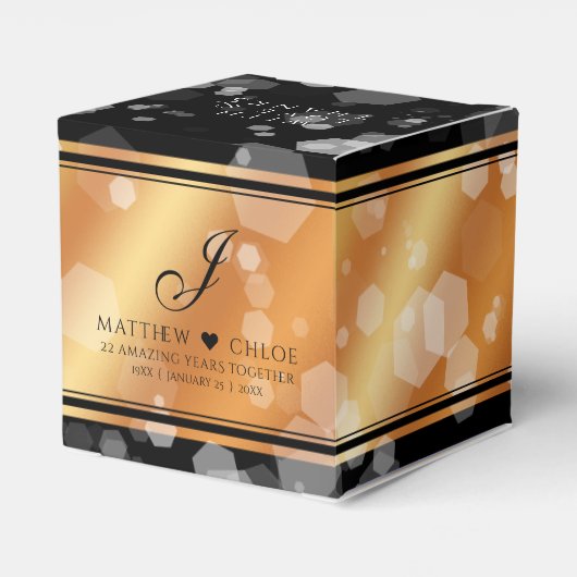 Elegant 7e 22e 49e Copper Wedding Jubileum Bedankdoosjes (Achterkant)