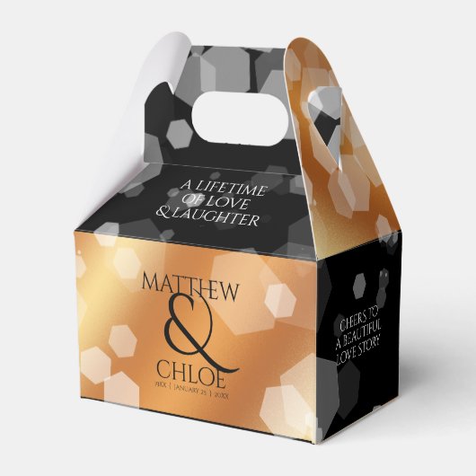 Elegant 7e 22e 49e Copper Wedding Jubileum Bedankdoosjes (Achterkant)