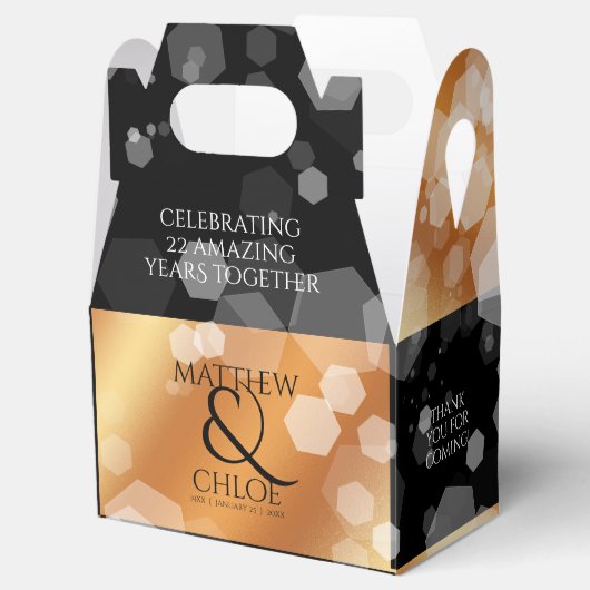 Elegant 7e 22e 49e Copper Wedding Jubileum Bedankdoosjes (Geopend)