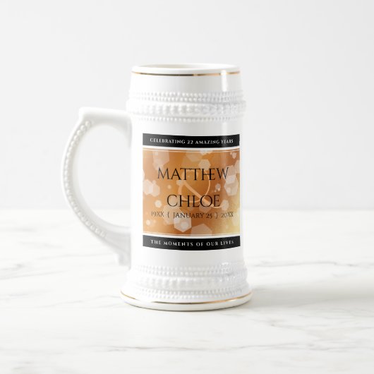 Elegant 7e 22e 49e Copper Wedding Jubileum Bierpul (Links)