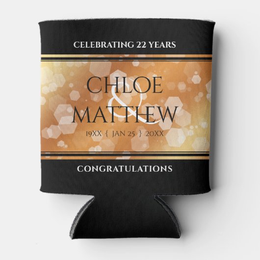 Elegant 7e 22e 49e Copper Wedding Jubileum Blikjeskoeler (Voorkant)