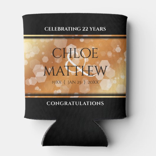 Elegant 7e 22e 49e Copper Wedding Jubileum Blikjeskoeler (Achterkant)