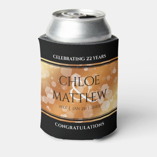 Elegant 7e 22e 49e Copper Wedding Jubileum Blikjeskoeler (Blikje Achterkant)