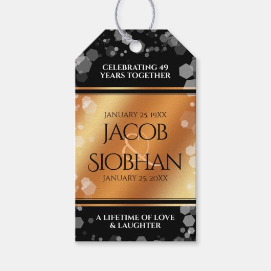 Elegant 7e 22e 49e Copper Wedding Jubileum Cadeaulabel (Voorkant)