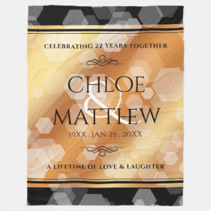 Elegant 7e 22e 49e Copper Wedding Jubileum Fleece Deken