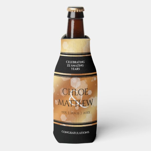 Elegant 7e 22e 49e Copper Wedding Jubileum Flesjeskoeler (Fles Voorkant)