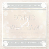 Elegant 7e 22e 49e Copper Wedding Jubileum Glazen Onderzetter (Achterkant)