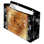 Elegant 7e 22e 49e Copper Wedding Jubileum Groot Cadeauzakje (Voorkant Gekanteld)