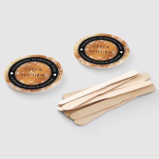 Elegant 7e 22e 49e Copper Wedding Jubileum Handwaaier (Niet-gemonteerd)