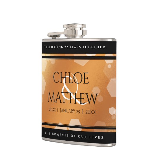 Elegant 7e 22e 49e Copper Wedding Jubileum Heupfles (Links)