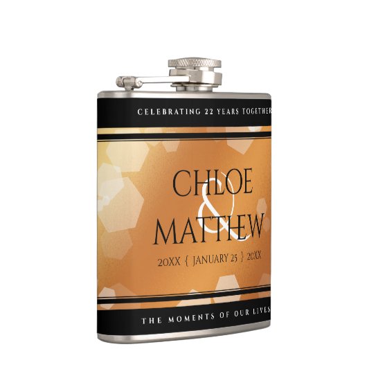 Elegant 7e 22e 49e Copper Wedding Jubileum Heupfles (Rechts)