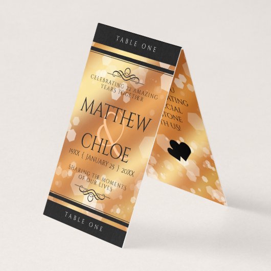 Elegant 7e 22e 49e Copper Wedding Jubileum Kaart (Achterkant)