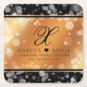 Elegant 7e 22e 49e Copper Wedding Jubileum Kartonnen Onderzetters (Voorkant)