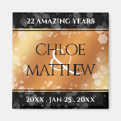 Elegant 7e 22e 49e Copper Wedding Jubileum Magneet (Voorkant)