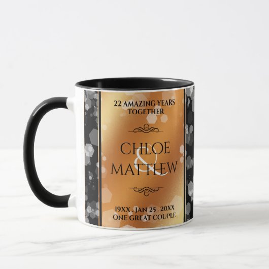 Elegant 7e 22e 49e Copper Wedding Jubileum Mok (Links)