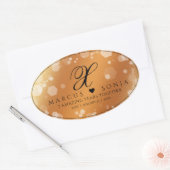 Elegant 7e 22e 49e Copper Wedding Jubileum Ovale Sticker (Envelop)