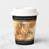 Elegant 7e 22e 49e Copper Wedding Jubileum Papieren Bekers (Achterkant)