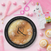 Elegant 7e 22e 49e Copper Wedding Jubileum Papieren Bordje (Feest)