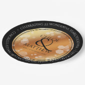 Elegant 7e 22e 49e Copper Wedding Jubileum Papieren Bordje (Gekanteld)