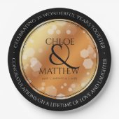 Elegant 7e 22e 49e Copper Wedding Jubileum Papieren Bordje (Voorkant)