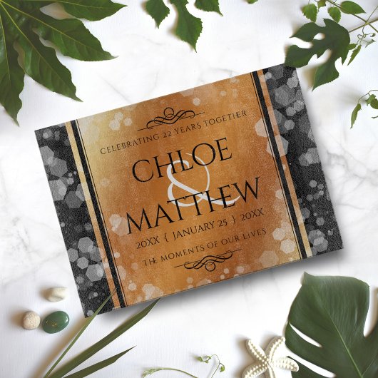 Elegant 7e 22e 49e Copper Wedding Jubileum Snijplank