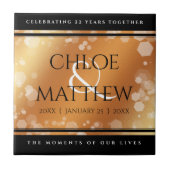 Elegant 7e 22e 49e Copper Wedding Jubileum Tegeltje (Voorkant)