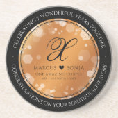 Elegant 7e 22e 49e Copper Wedding Jubileum Zandsteen Onderzetter (Voorkant)