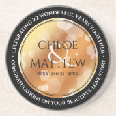 Elegant 7e 22e 49e Copper Wedding Jubileum Zandsteen Onderzetter (Voorkant)