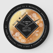 Elegant 7th Copper Wedding Anniversary Grote Klok (Voorkant)