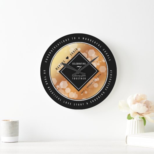 Elegant 7th Copper Wedding Anniversary Grote Klok (Huis)