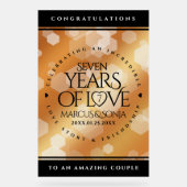 Elegant 7th Copper Wedding Jubileum Acryl Bord (Voorkant)