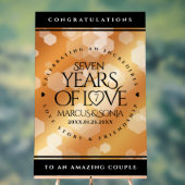 Elegant 7th Copper Wedding Jubileum Acryl Bord (Neutraal)