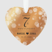 Elegant 7th Copper Wedding Jubileum Acryl Ornament (voorkant)