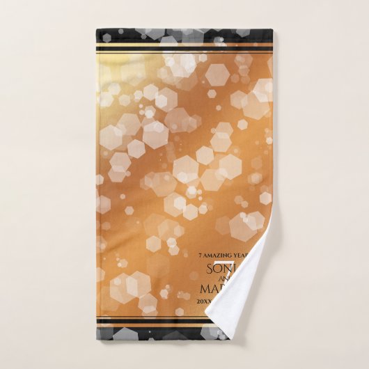 Elegant 7th Copper Wedding Jubileum Bad Handdoek (Handdoek)