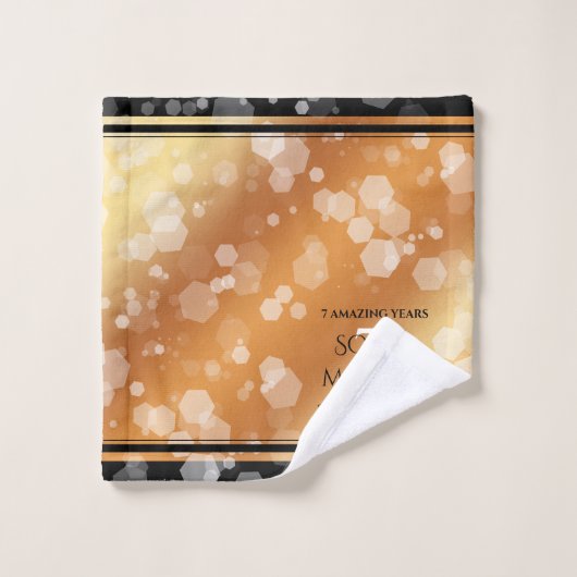 Elegant 7th Copper Wedding Jubileum Bad Handdoek (Wasdoekje)
