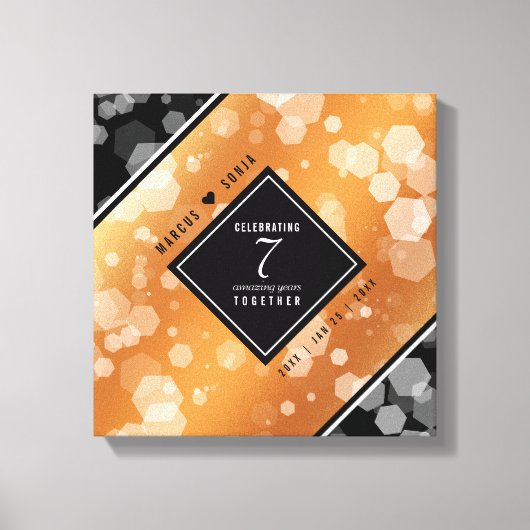 Elegant 7th Copper Wedding Jubileum Canvas Afdruk (Voorkant)