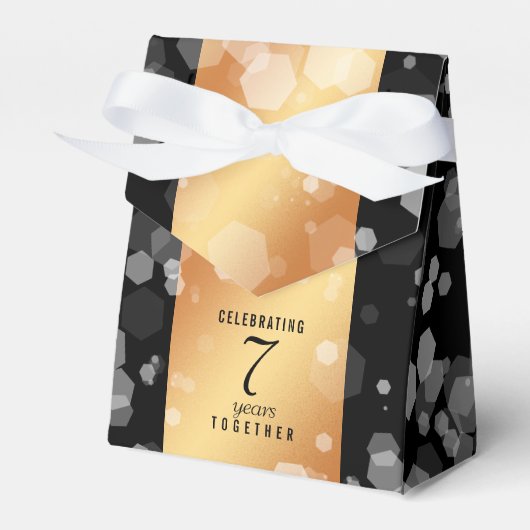 Elegant 7th Copper Wedding Jubileum Celebration Bedankdoosjes (Voorkant Zijde)