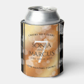 Elegant 7th Copper Wedding Jubileum Celebration Blikjeskoeler (Blikje Voorkant)