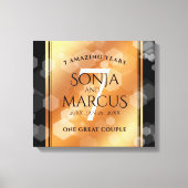 Elegant 7th Copper Wedding Jubileum Celebration Canvas Afdruk (Voorkant)