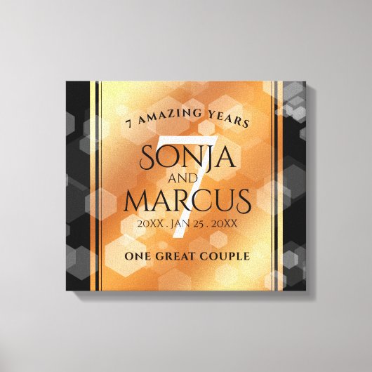 Elegant 7th Copper Wedding Jubileum Celebration Canvas Afdruk (Voorkant)