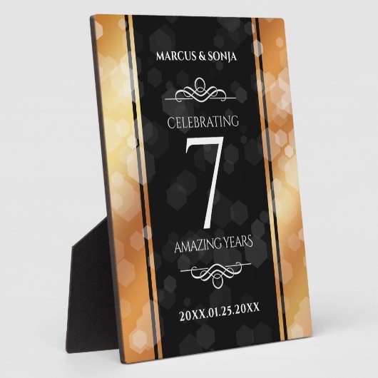 Elegant 7th Copper Wedding Jubileum Celebration Fotoplaat (Zijkant)