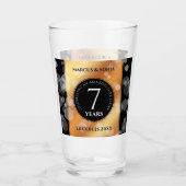 Elegant 7th Copper Wedding Jubileum Celebration Glas (Voorkant)