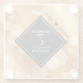 Elegant 7th Copper Wedding Jubileum Celebration Glazen Onderzetter (Achterkant)