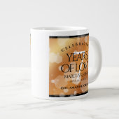 Elegant 7th Copper Wedding Jubileum Celebration Grote Koffiekop (Voorkant rechts)