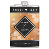 Elegant 7th Copper Wedding Jubileum Celebration Heupfles (Voorkant)