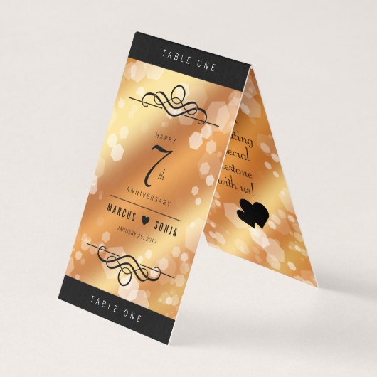 Elegant 7th Copper Wedding Jubileum Celebration Kaart (Voorkant)