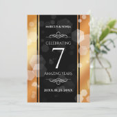 Elegant 7th Copper Wedding Jubileum Celebration Kaart (Staand voorkant)