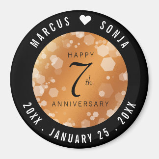 Elegant 7th Copper Wedding Jubileum Celebration Magneet