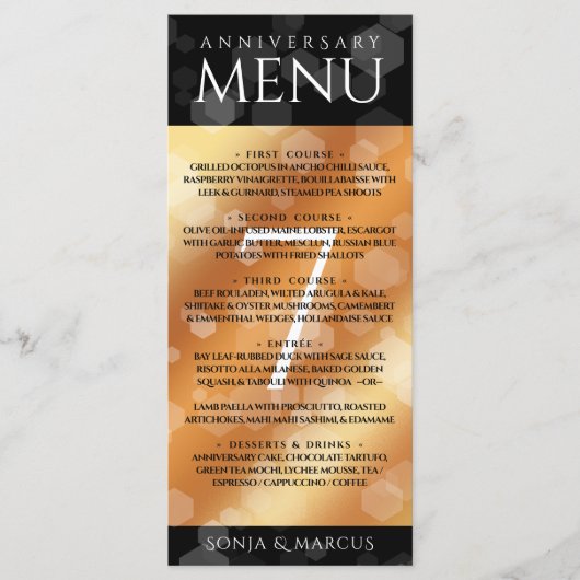 Elegant 7th Copper Wedding Jubileum Celebration Menu (Voorkant)